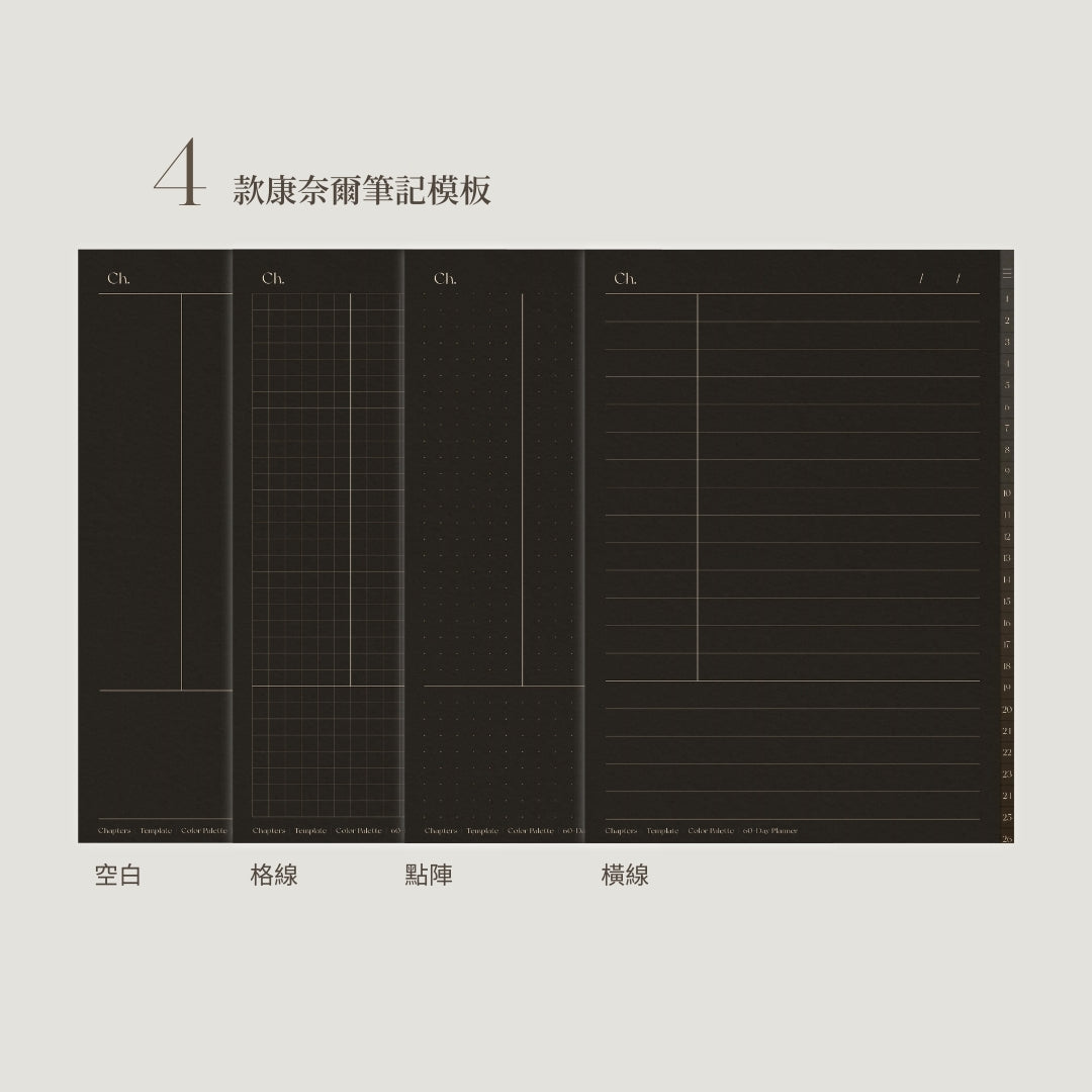 All Pass 直式電子筆記本｜完整版｜黑茶色